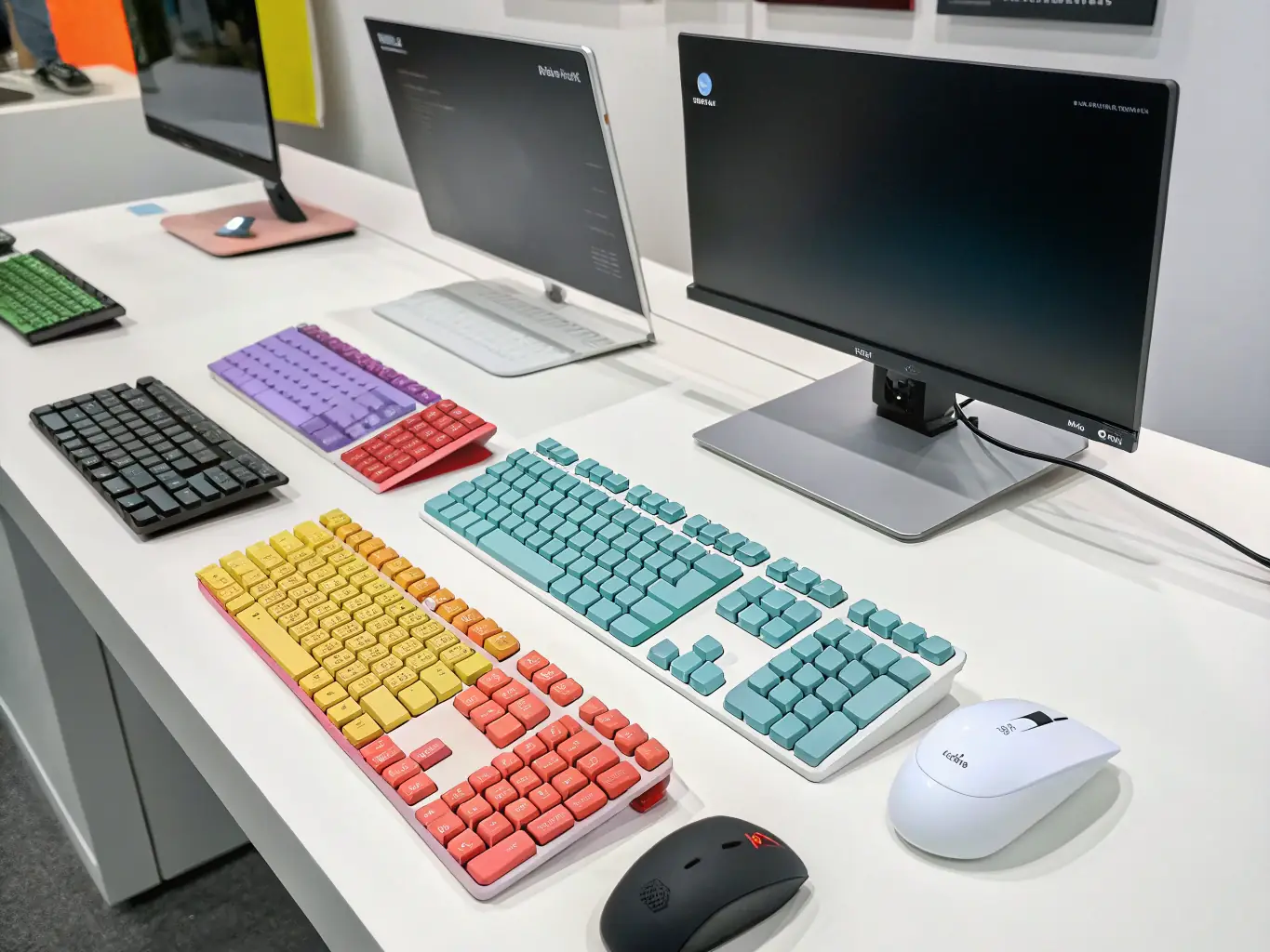 A collection of computer peripherals such as keyboards, mice, and external drives, representing a wide range of IT peripherals and accessories.